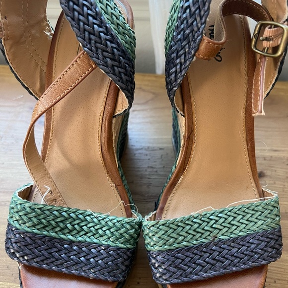 6in Blue & Green Cork Wedges - Picture 3 of 3